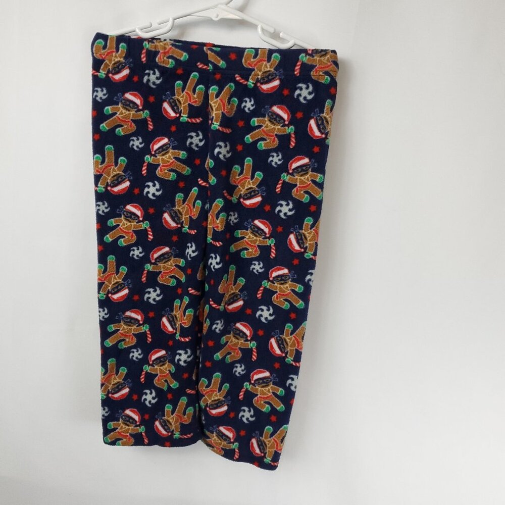 PJ's & Presents Boys Pajama Pants Gingerbread Christmas Ninjas Sz 3T